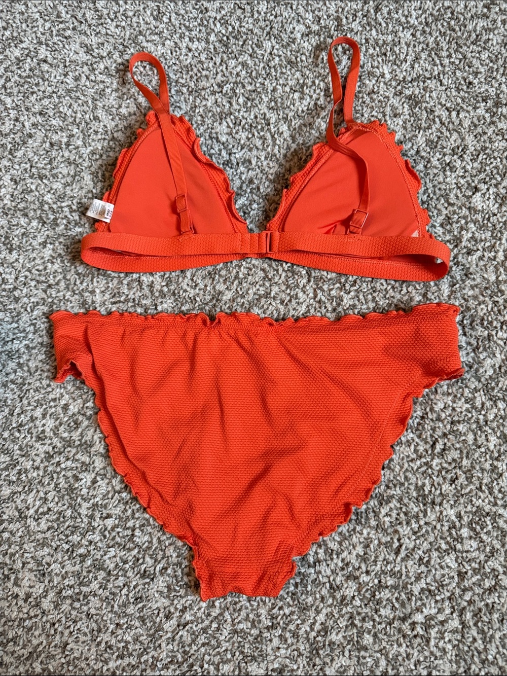 aerie Orange Textured Ruffle Bikini Set - Picture 2 of 2